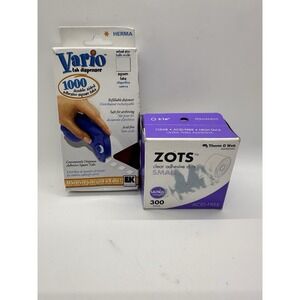HERMA Vario Tab Dispenser + Zots Clear Adhesive Dots Lot Acid-Free